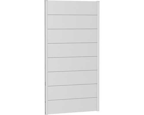 Zaunelement Aluminium Biohort 100 x 180 cm silber-metallic Zaunelement mit horizontalen Paneelen für den Außenbereich