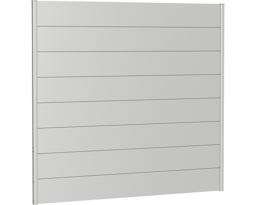 Zaunelement Aluminium Biohort 200 x 180 cm silber-metallic Gartenzaun aus horizontalen Paneelen