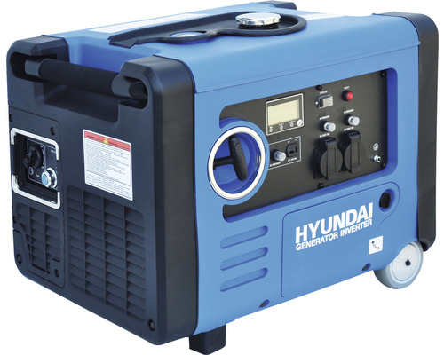 Stromerzeuger Hyundai Inverter Generator HY4500SEi D 2x 230V Blauer Hyundai Generator Inverter mit Rädern und Griff