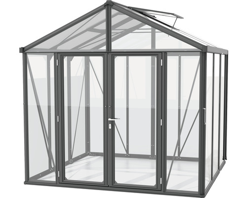 Gewächshaus mit Doppeltür und Dachfenster