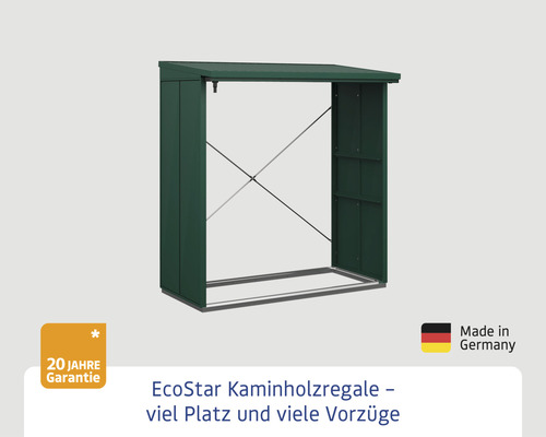 EcoStar Kaminholzregal mit Dach für den Aussenbereich