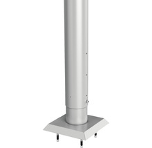 Cheminée en acier inoxydable avec plaque de base carrée