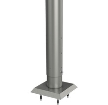 Edelstahl-Schornstein mit quadratischer Grundplatte