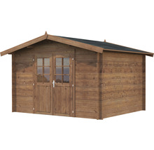 Abri de jardin en bois avec double porte et fenêtres