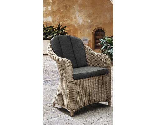 Fauteuil de jardin Destiny Malaga ll 62 x 70 x85 cm aluminium beige résistant aux intempéries