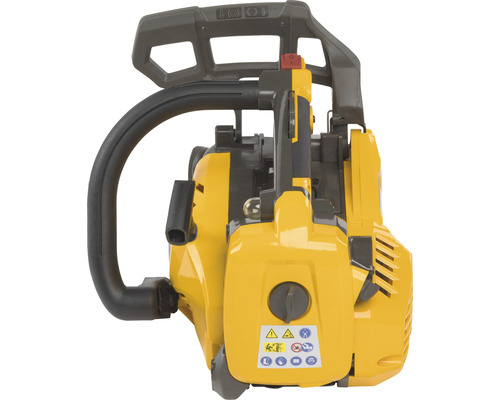 Tronçonneuse jaune en détail