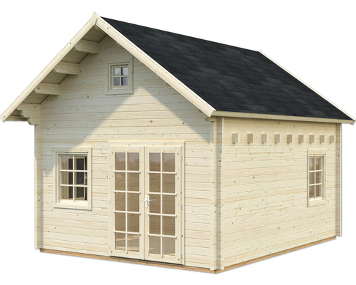 Holzgartenhaus mit Fenster und Doppeltür