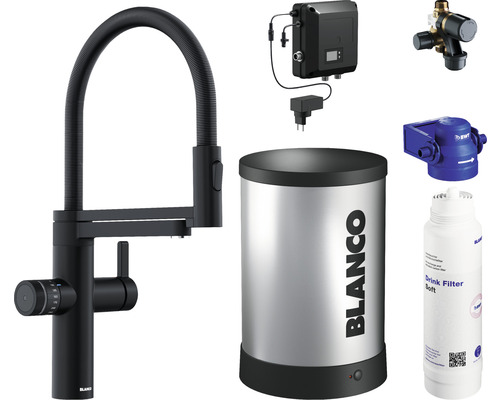 Robinet de cuisine avec système de filtration d''eau et accessoires