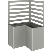 Eck-Hochbeet aus Metall mit Sichtschutz
