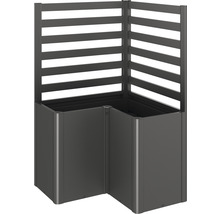 Jardinière d''angle surélevée avec brise-vue en aluminium