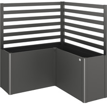 Eck-Hochbeet mit Sichtschutz aus Aluminium für den Garten