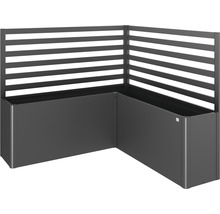 Eck-Hochbeet mit Sichtschutz aus Metall