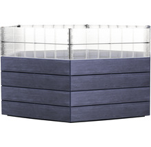 Carré potager classique GARANTIA ERGO Turbo XL 75 avec système d'économie d'eau Flora 145 x 145 x 75 cm wood