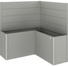 Eck-Hochbeet aus Metall mit integriertem Sichtschutz