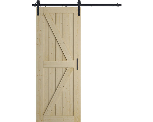 Holzschiebetür mit Z-Muster und Schiebetürbeschlag