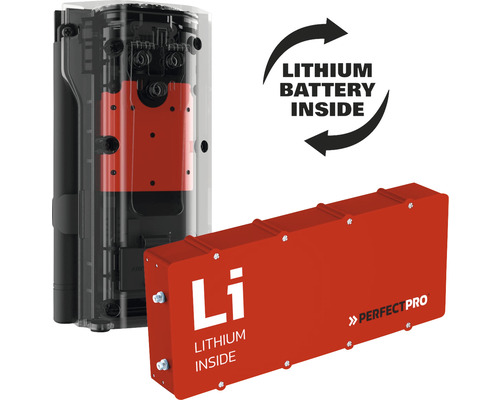 Batterie au lithium Perfectpro et compartiment de batterie pour radio de chantier