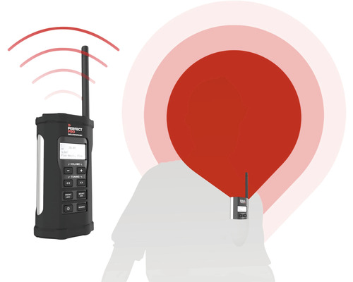Radio de chantier Perfect Pro avec antenne et signal