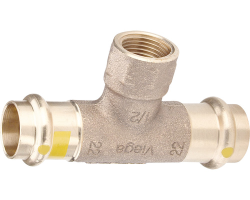 Pièce en T raccord à sertir Viega Profipress G 2617.2 22 mm x 3/4" filetage intérieur pour gaz 352 738