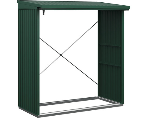 Kaminholzunterstand Hörmann EcoStar Trend-V Typ 2 181,4 x 102,5 x 198,0 cm moosgrün Brennholzregal aus Metall mit Dach