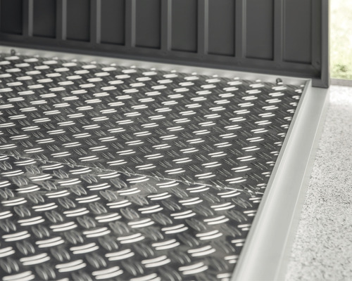 Fußboden Hörmann EcoStar für Kaminholzunterstand Typ 2 169,5 x 72 cm silber Bodenplatte mit Riffelblechmuster für ein Gartenhaus