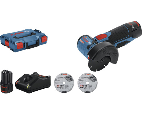 Meuleuse d'angle sans fil Bosch Professional GWS 12V-76, y compris 2 batteries (3 Ah) et chargeur
