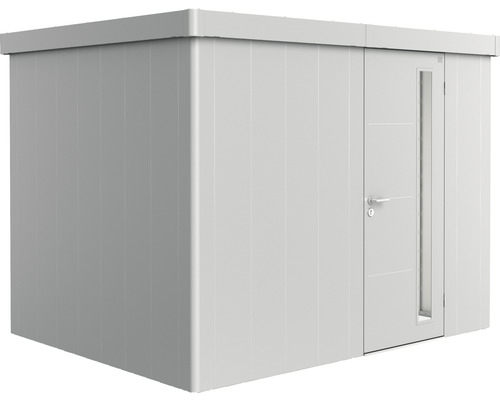 Abri de jardin biohort Neo 2C porte standard 291,5 x 235,5 cm argent métallique