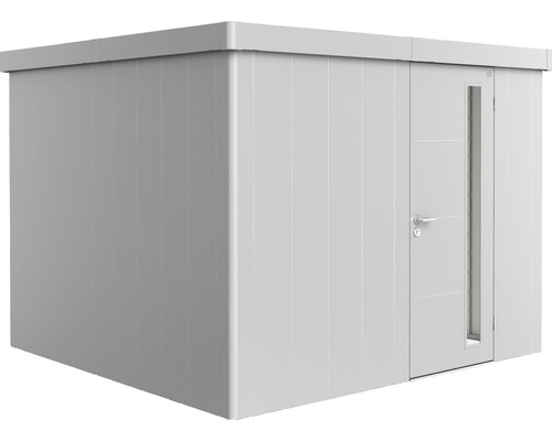 Abri de jardin biohort Neo 3C porte standard 291,5 x 291,5 cm argent métallique