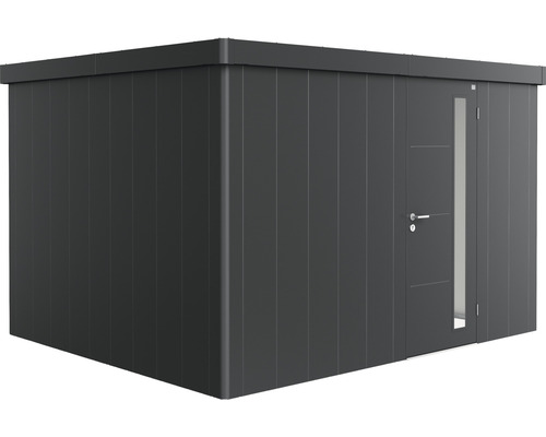 Abri de jardin biohort Neo 3D porte standard 347,5 x 291,5 cm gris foncé métallique