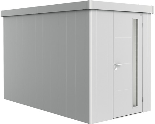 Abri de jardin biohort Neo 4A porte standard 179,5 x 347,5 cm argent métallique