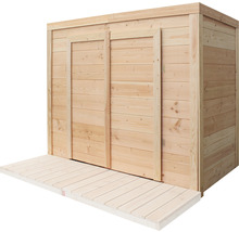 Abri de jardin en bois avec double porte et plancher en bois