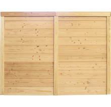 Panneau de clôture en bois avec planches horizontales et cadre