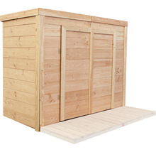 Armoire de jardin en bois avec portes coulissantes et plancher