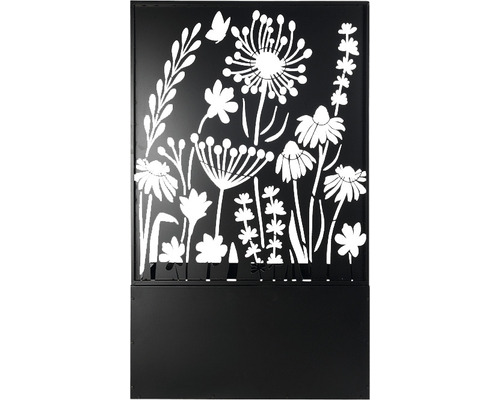 Sichtschutzelement mit Blumendekor für den Garten