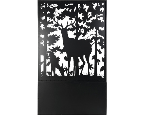 Gartendekoration mit Hirsch- und Waldmotiv