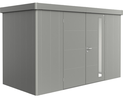 Remise à outils biohort Neo 1D porte à deux vantaux 348 x 180 cm gris quartz métallique