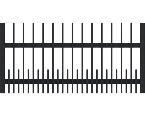 Clôture basse Osmo Alu-Fence Square 184 x 89 cm anthracite Élément de clôture métallique avec barreaux verticaux