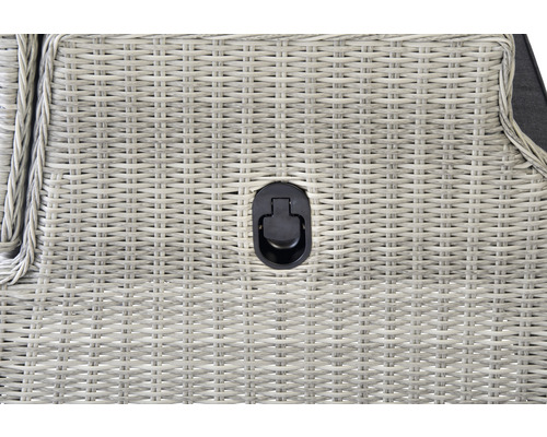 Vue détaillée d''un meuble en rotin avec une poignée noire