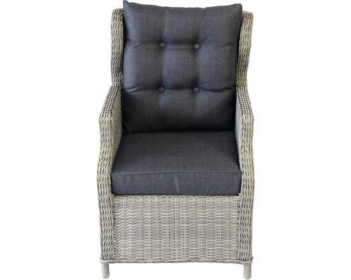 Fauteuil de jardin en rotin avec coussin d''assise