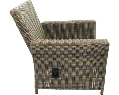 Fauteuil relax tressé pour extérieur avec dossier réglable