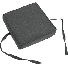 Coussin de chaise gris avec des bandes de fixation