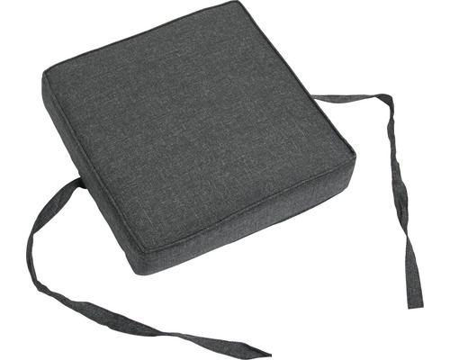 Coussin de chaise gris avec des bandes de fixation