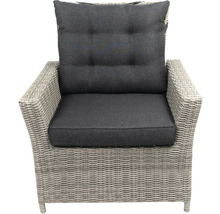 Fauteuil en rotin avec coussin d''assise et coussin de dossier