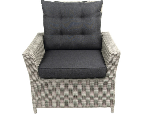Fauteuil en rotin avec coussin d''assise et coussin de dossier