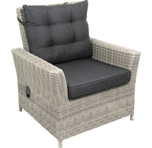 Fauteuil de jardin tressé avec coussins gris