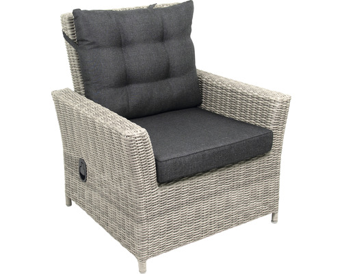 Fauteuil de jardin tressé avec coussins gris