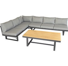 Salon d''angle gris avec table pour l''extérieur