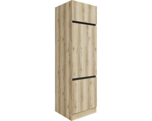 Meuble pour réfrigérateur encastrable 88 Optifit Kaya290 60 x 57,1 x 206,8 cm façade chêne sauvage structuré mat corps chêne sauvage