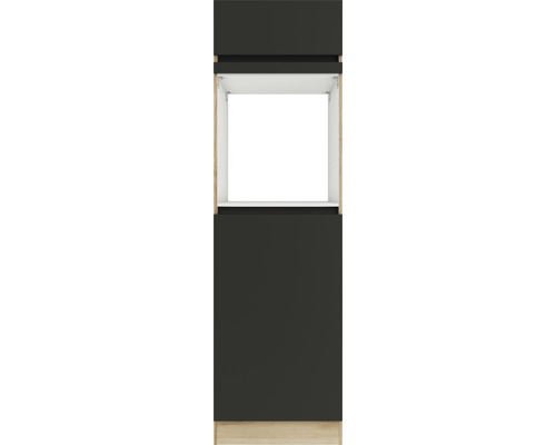 Optifit Backofen/Kühlumbauschrank für 88er Einbaukühlschrank Noah420 BxTxH 60 x 57,1 x 206,8 cm anthrazit matt zerlegt Anschlag reversibel KLNO HOMK660-0+ Schrankelement mit Regalfach
