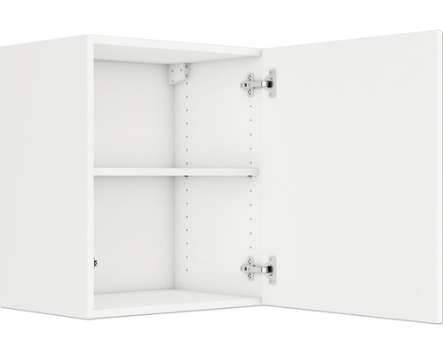 Hängeschrank mit geöffneter Tür und zwei Regalböden