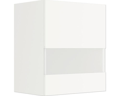 Armoire suspendue avec porte vitrée Optifit Luca932 50 x 34,6 x 57,6 cm façade blanc mat corps blanc